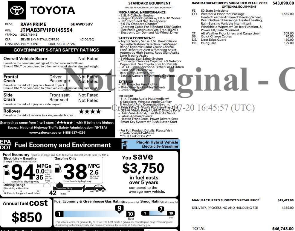 used 2023 Toyota RAV4 Prime car, priced at $34,688