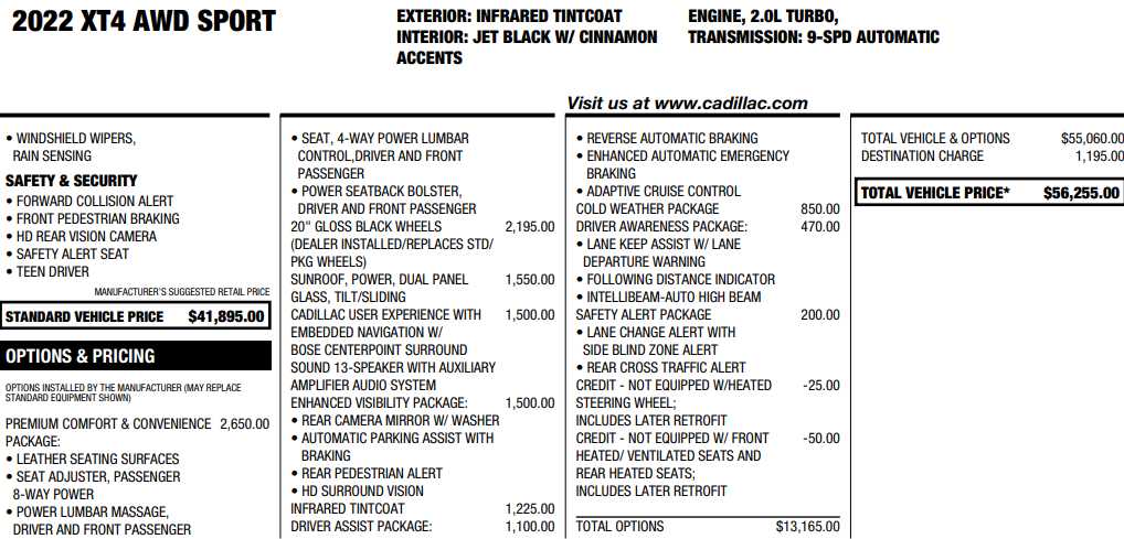 used 2022 Cadillac XT4 car, priced at $32,988