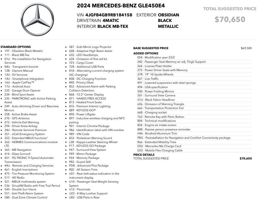 used 2024 Mercedes-Benz GLE car, priced at $52,888
