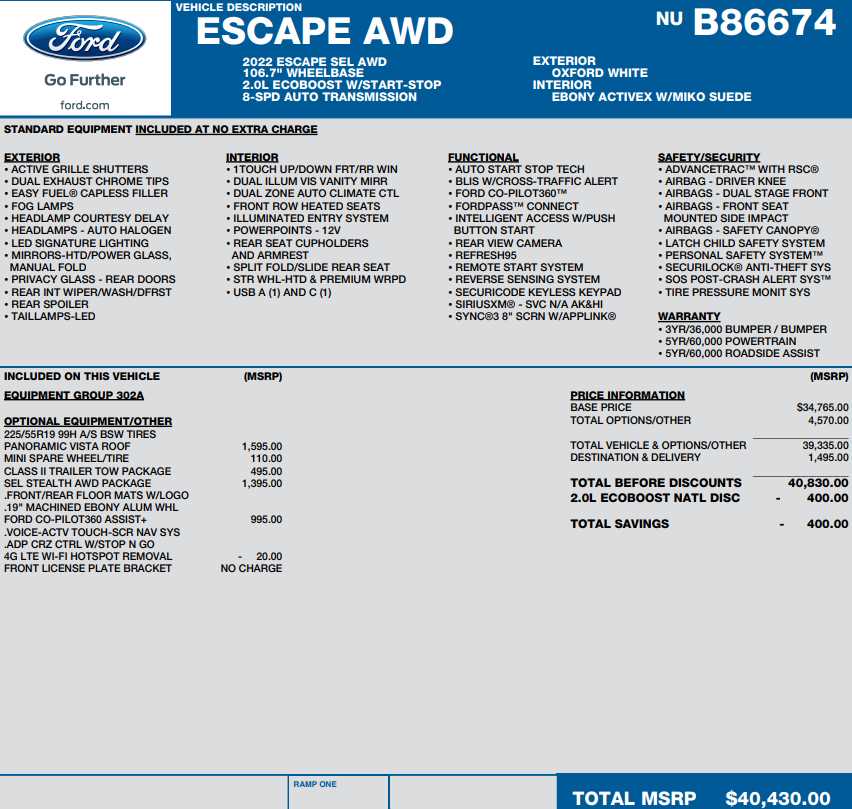 used 2022 Ford Escape car, priced at $25,998