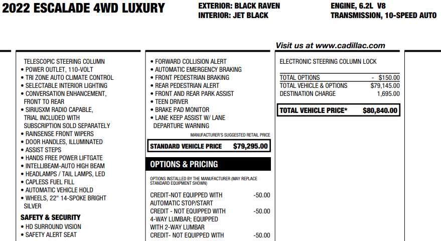 used 2022 Cadillac Escalade car, priced at $58,898
