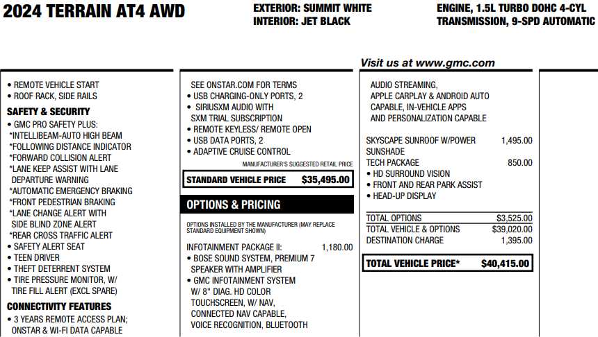 used 2024 GMC Terrain car, priced at $32,488