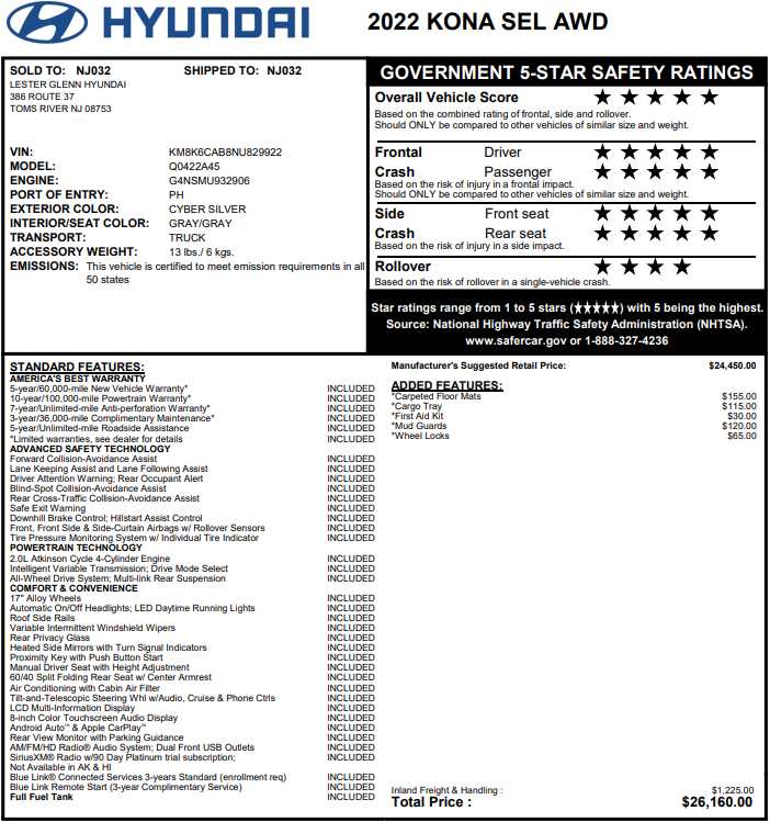 used 2022 Hyundai Kona car, priced at $18,798