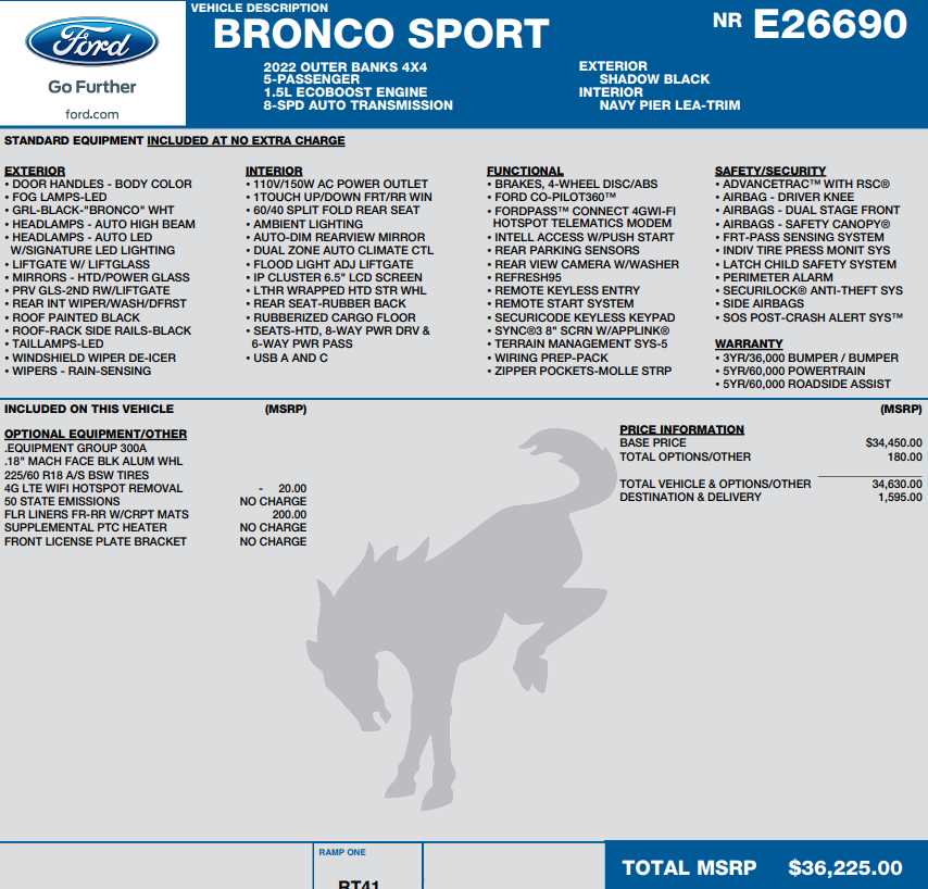 used 2022 Ford Bronco Sport car, priced at $29,998