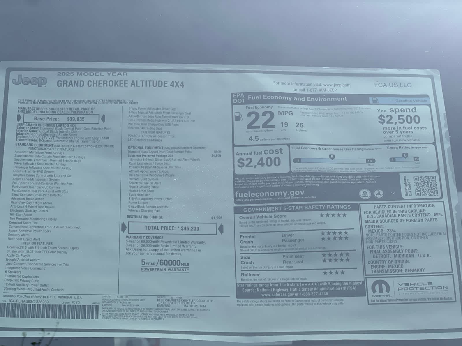 new 2025 Jeep Grand Cherokee car, priced at $44,230