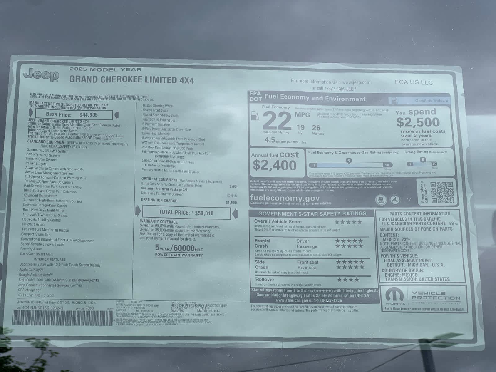 new 2025 Jeep Grand Cherokee car, priced at $50,010
