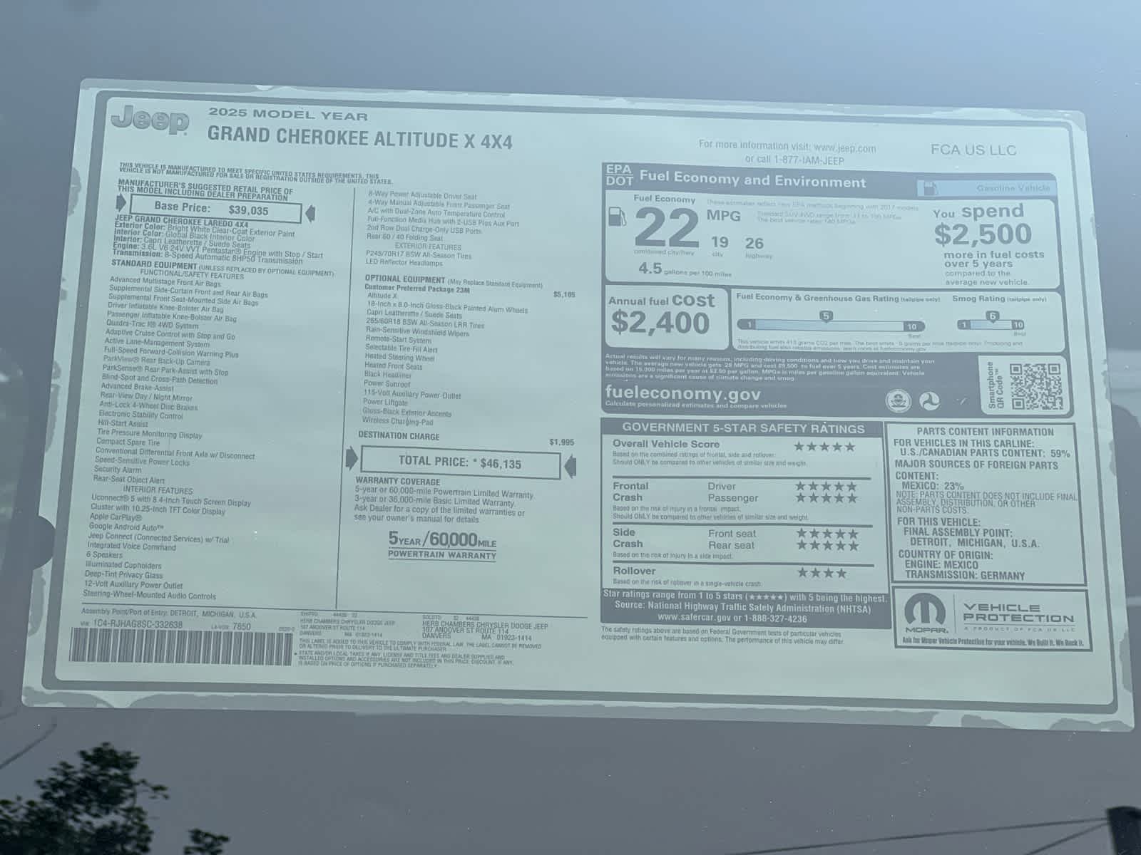 new 2025 Jeep Grand Cherokee car, priced at $44,135