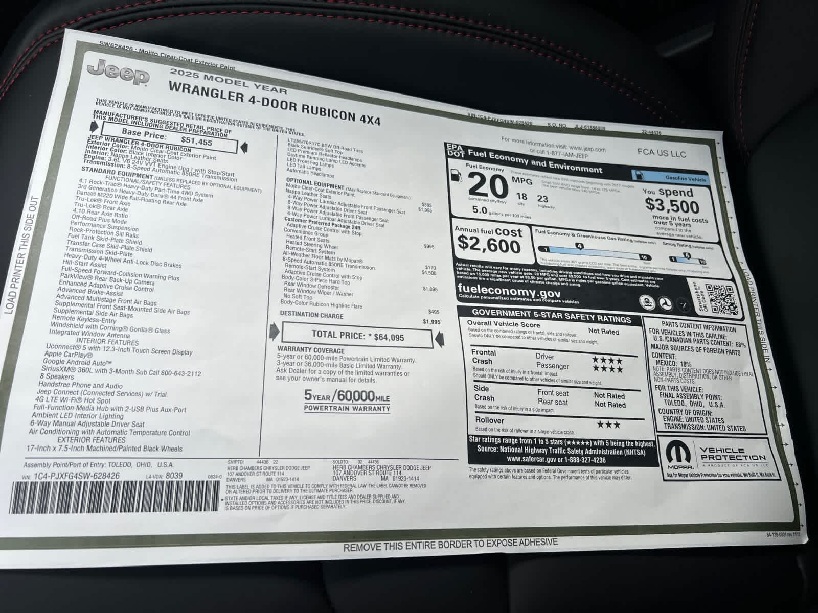 new 2025 Jeep Wrangler car, priced at $64,095