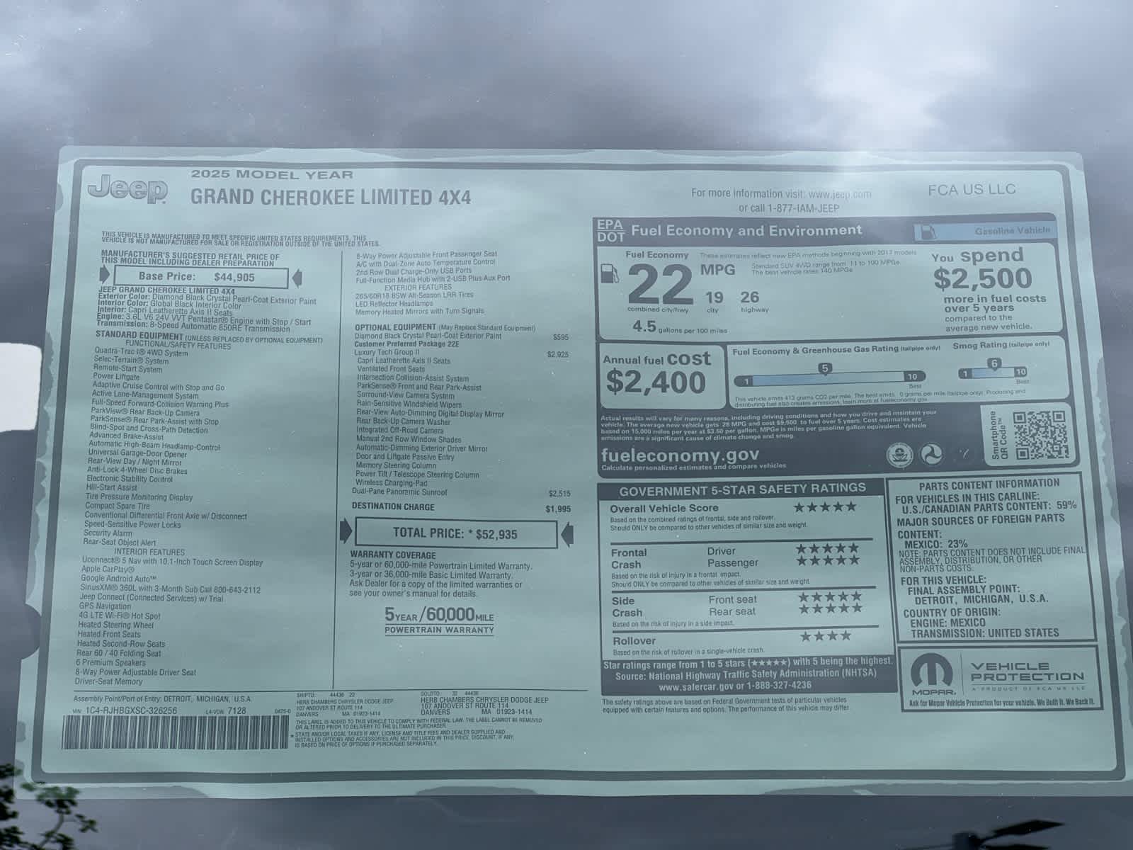 new 2025 Jeep Grand Cherokee car, priced at $50,935