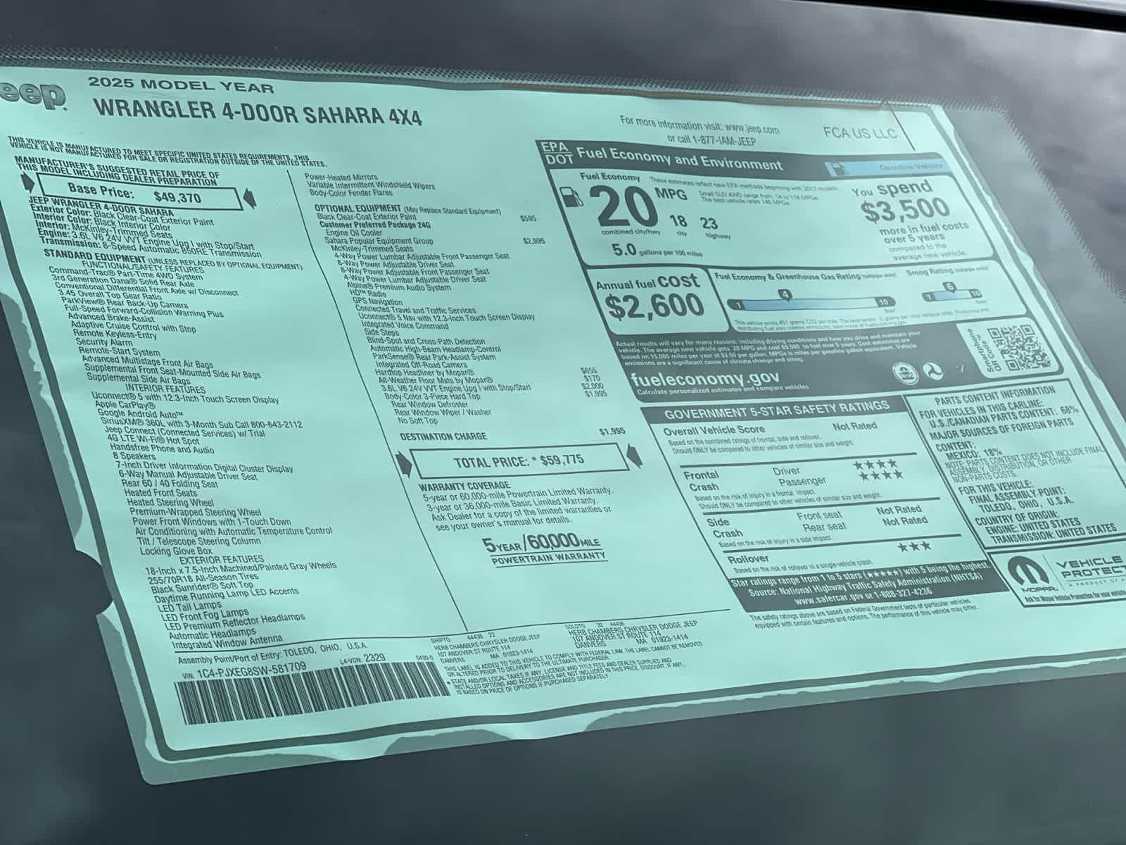new 2025 Jeep Wrangler car, priced at $59,775