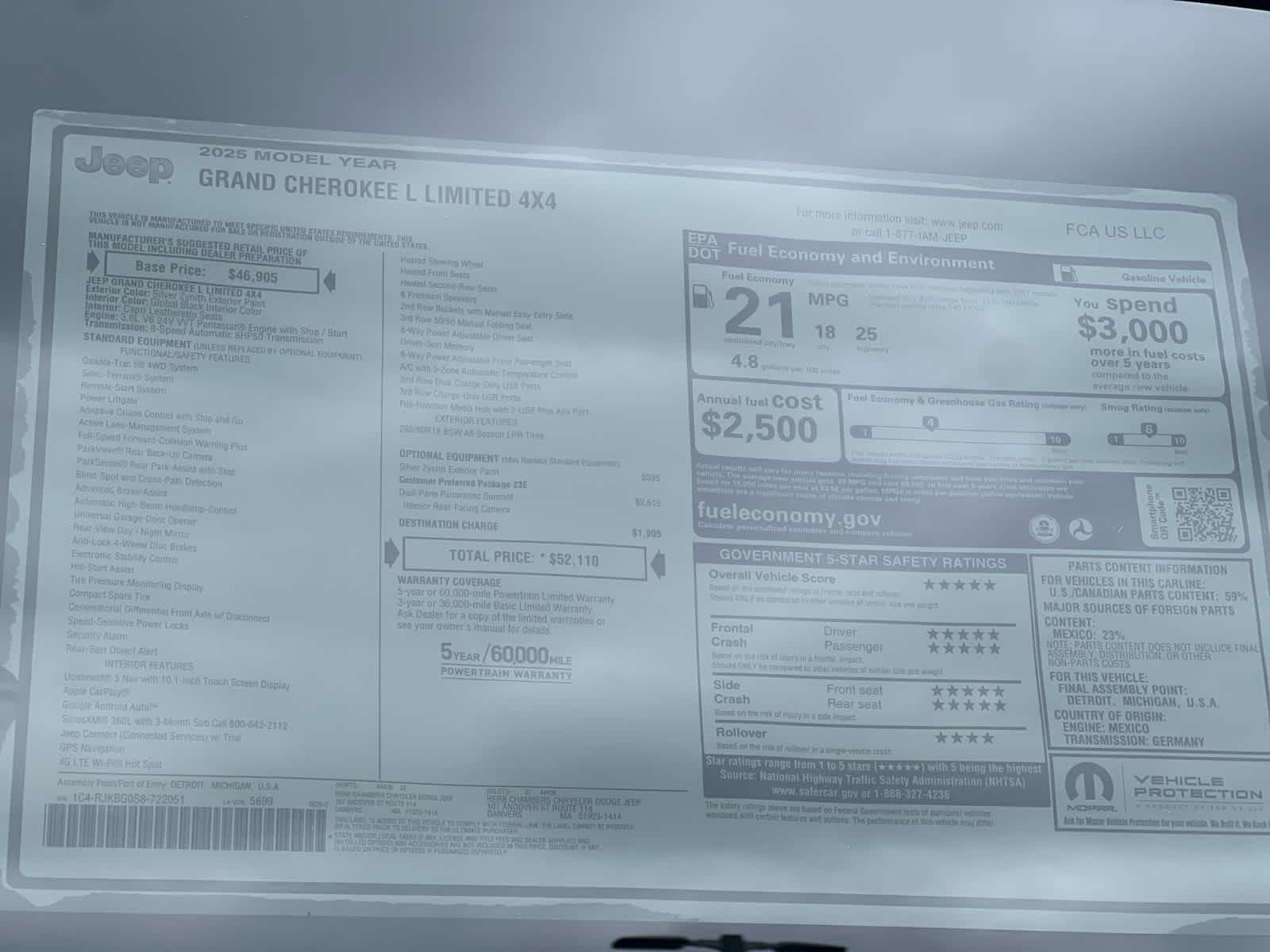 new 2025 Jeep Grand Cherokee car, priced at $50,110
