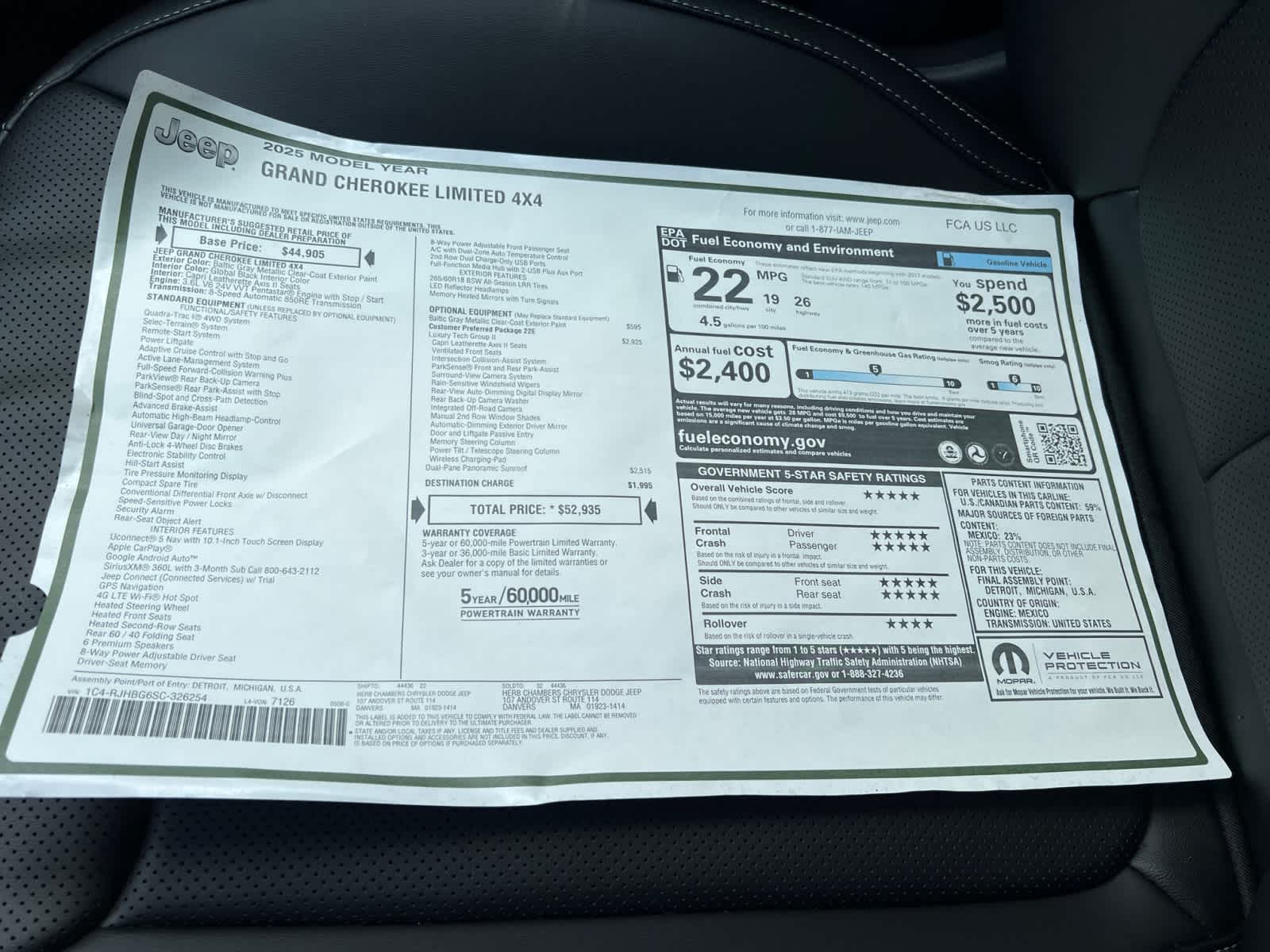new 2025 Jeep Grand Cherokee car, priced at $50,935