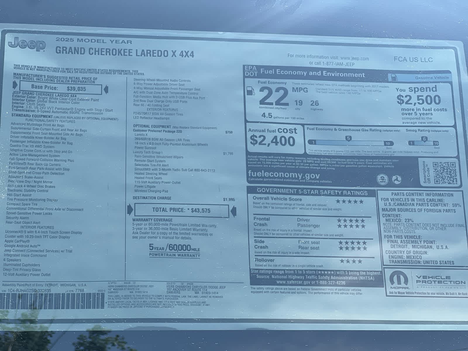 new 2025 Jeep Grand Cherokee car, priced at $41,575