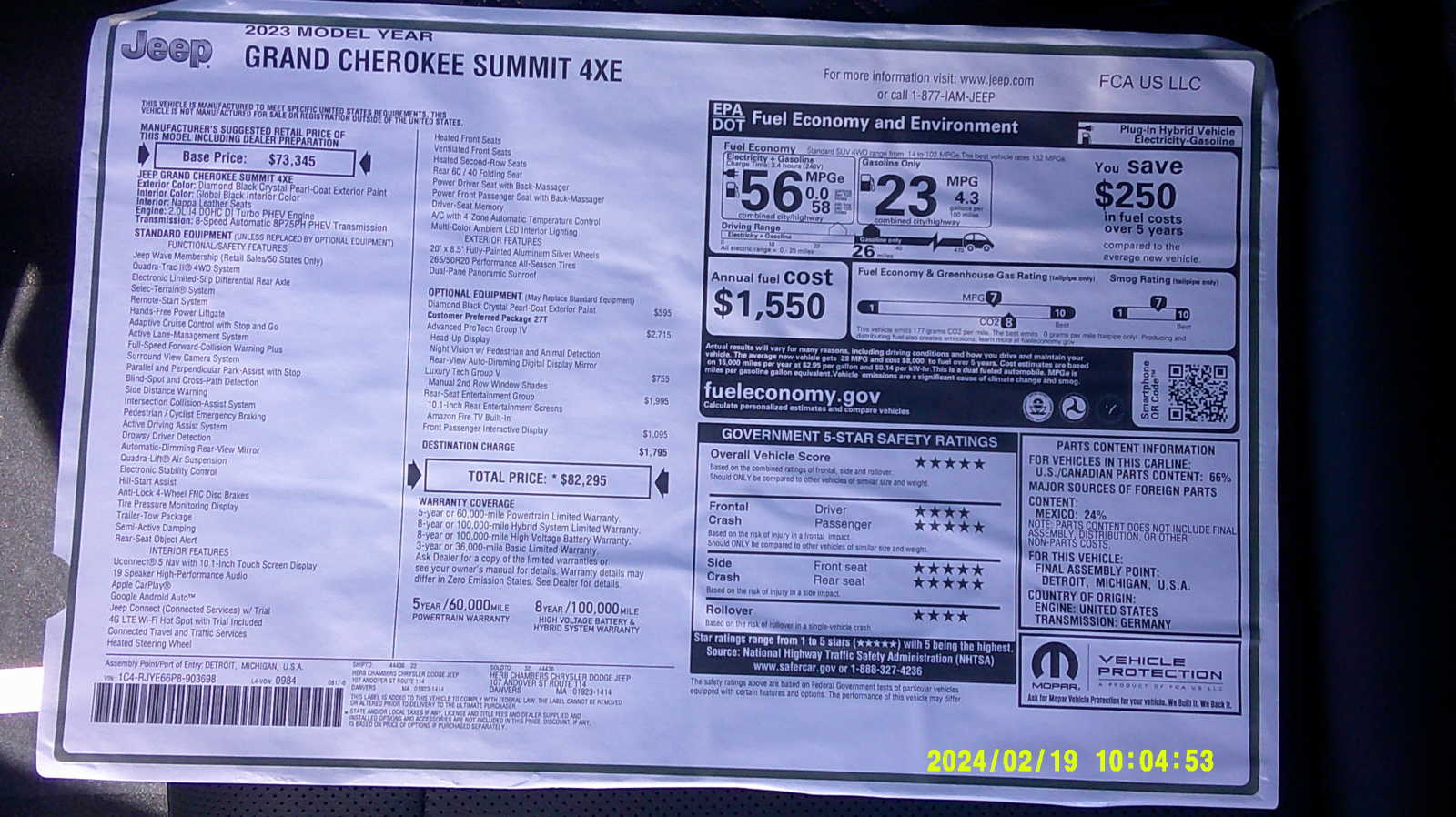new 2023 Jeep Grand Cherokee 4xe car, priced at $77,295