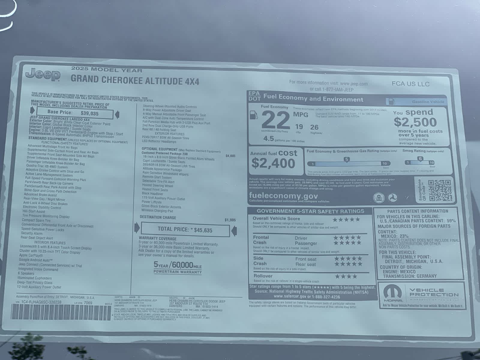 new 2025 Jeep Grand Cherokee car, priced at $45,635