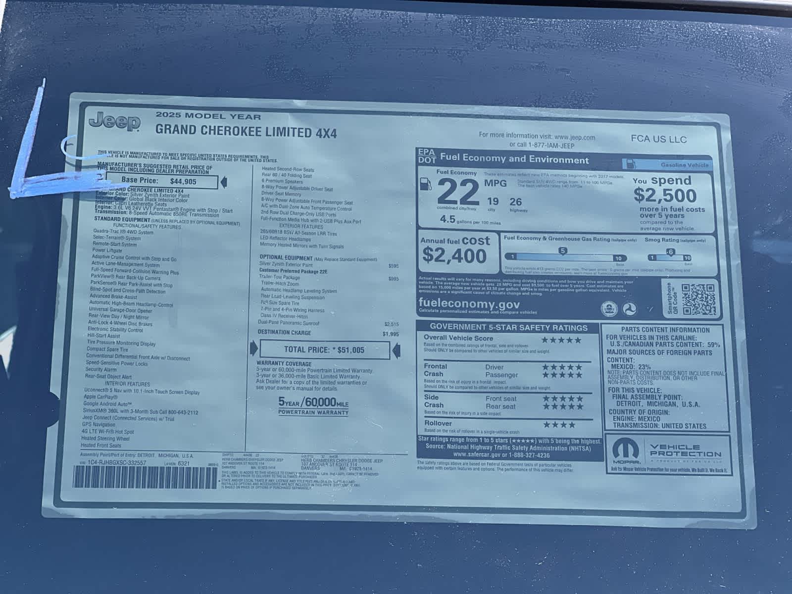 new 2025 Jeep Grand Cherokee car, priced at $49,005