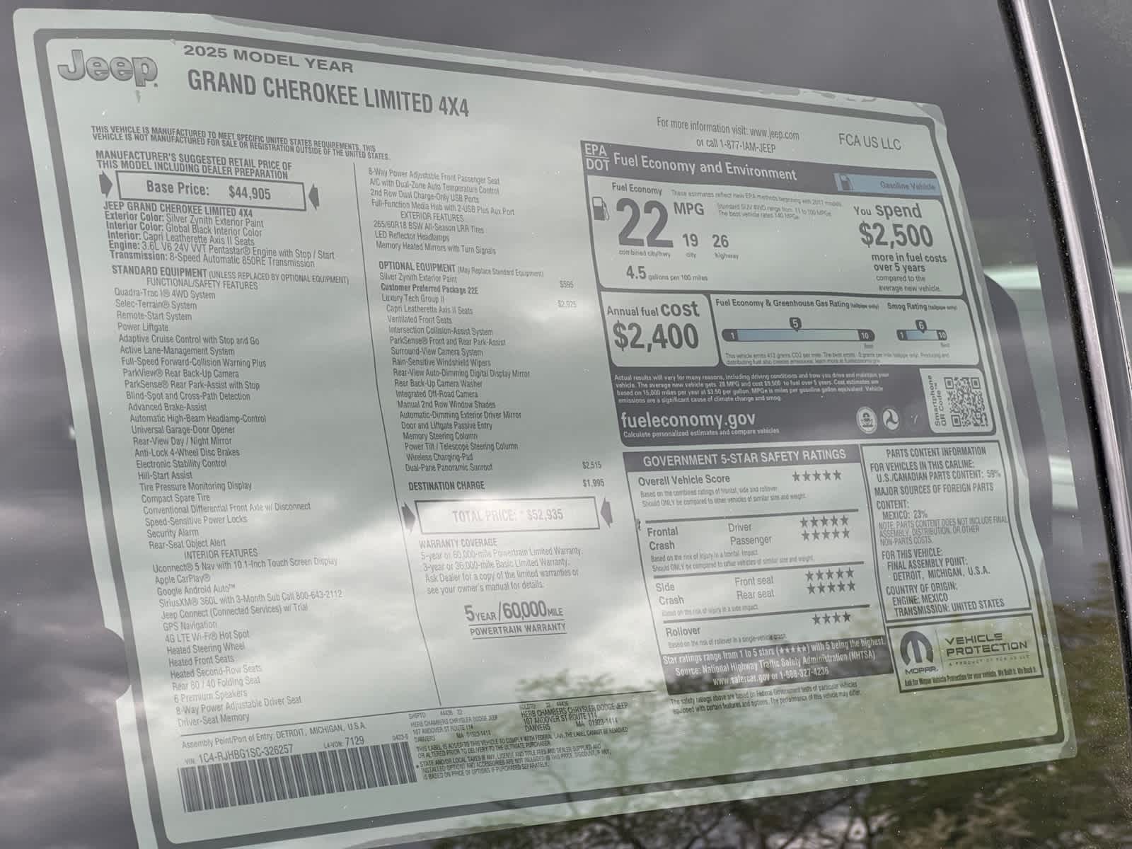 new 2025 Jeep Grand Cherokee car, priced at $52,935