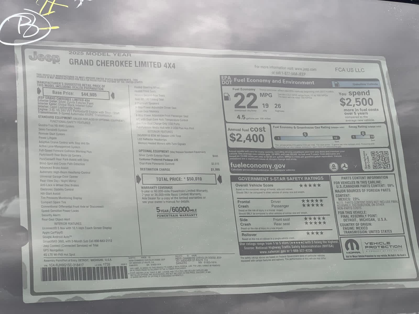 new 2025 Jeep Grand Cherokee car, priced at $48,010