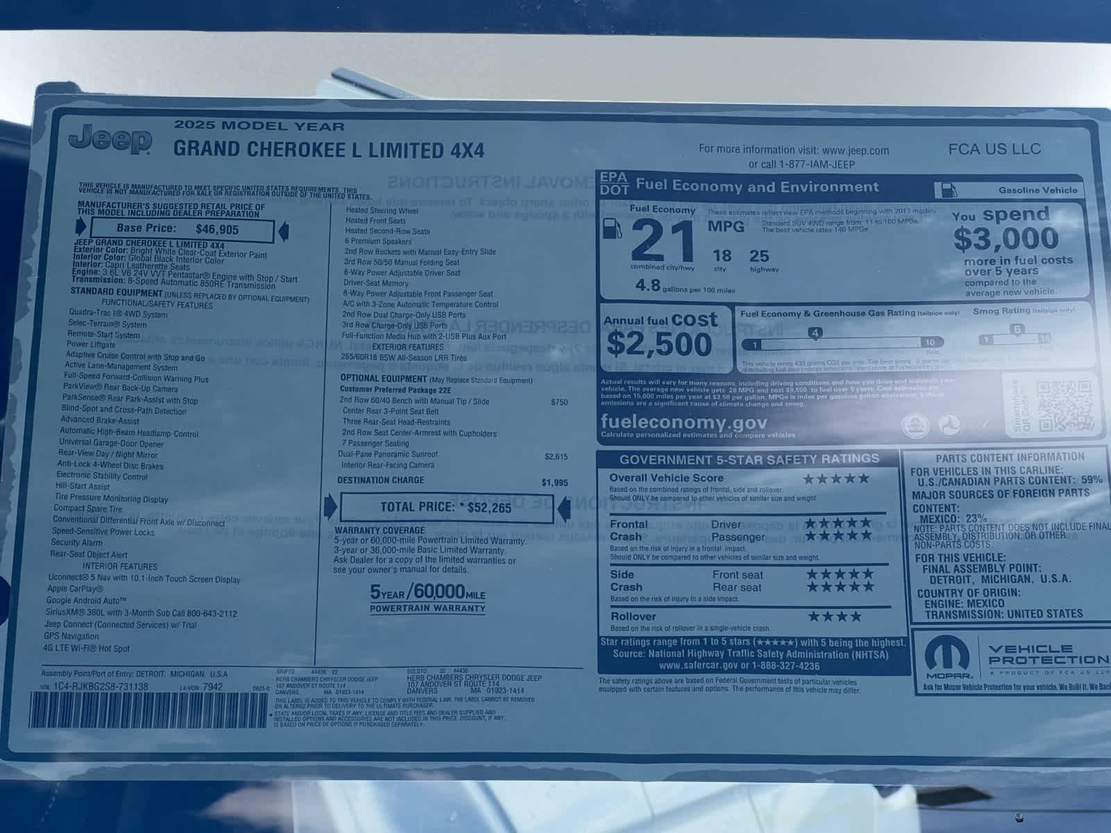 new 2025 Jeep Grand Cherokee car, priced at $50,265