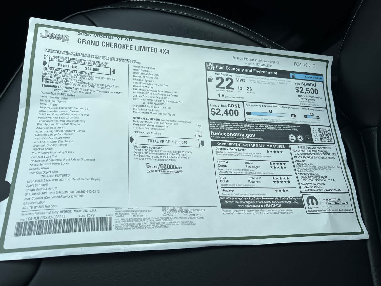 new 2025 Jeep Grand Cherokee car, priced at $48,010