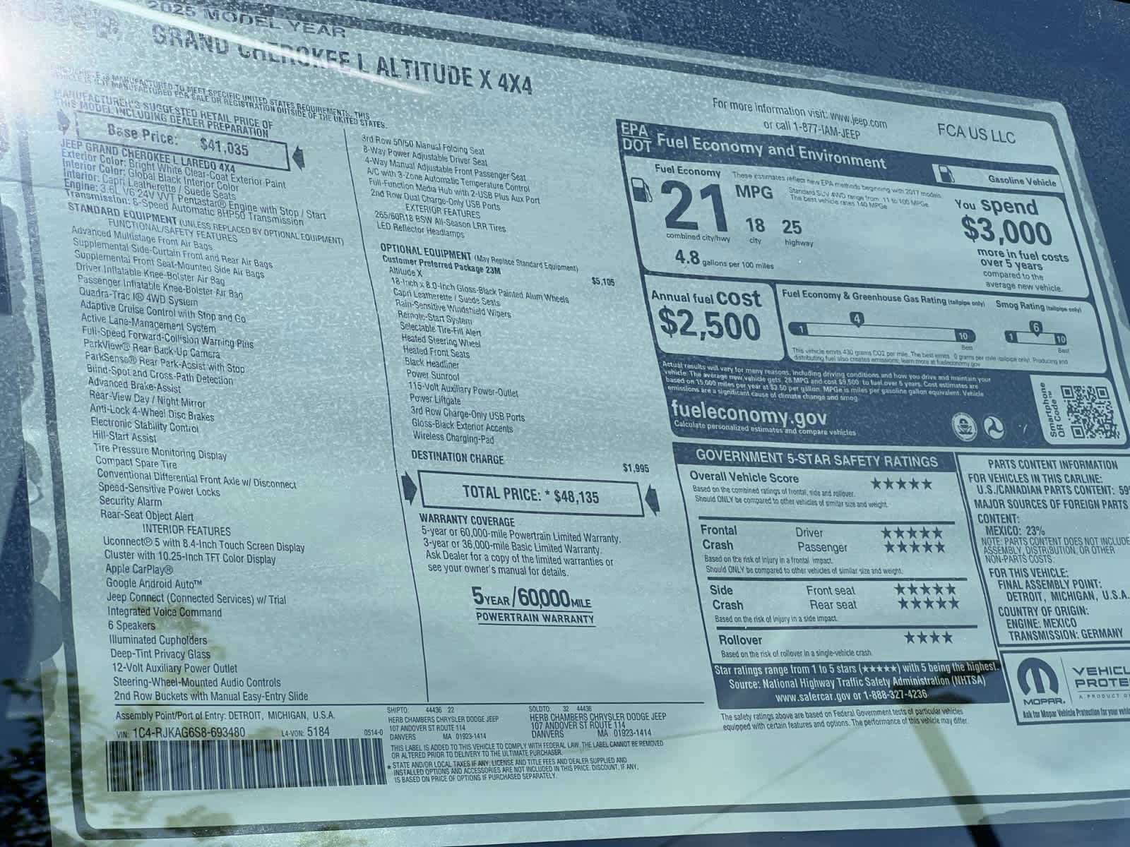 new 2025 Jeep Grand Cherokee car, priced at $46,135