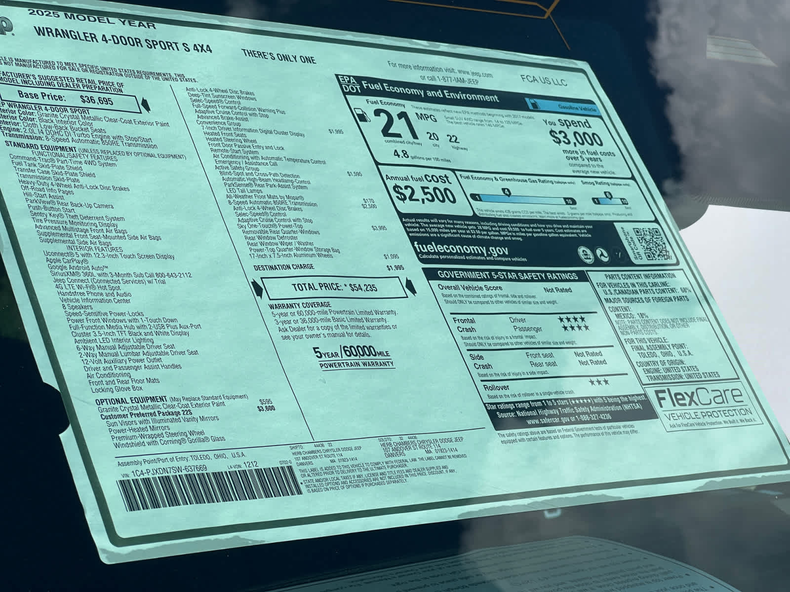 new 2025 Jeep Wrangler car, priced at $54,235