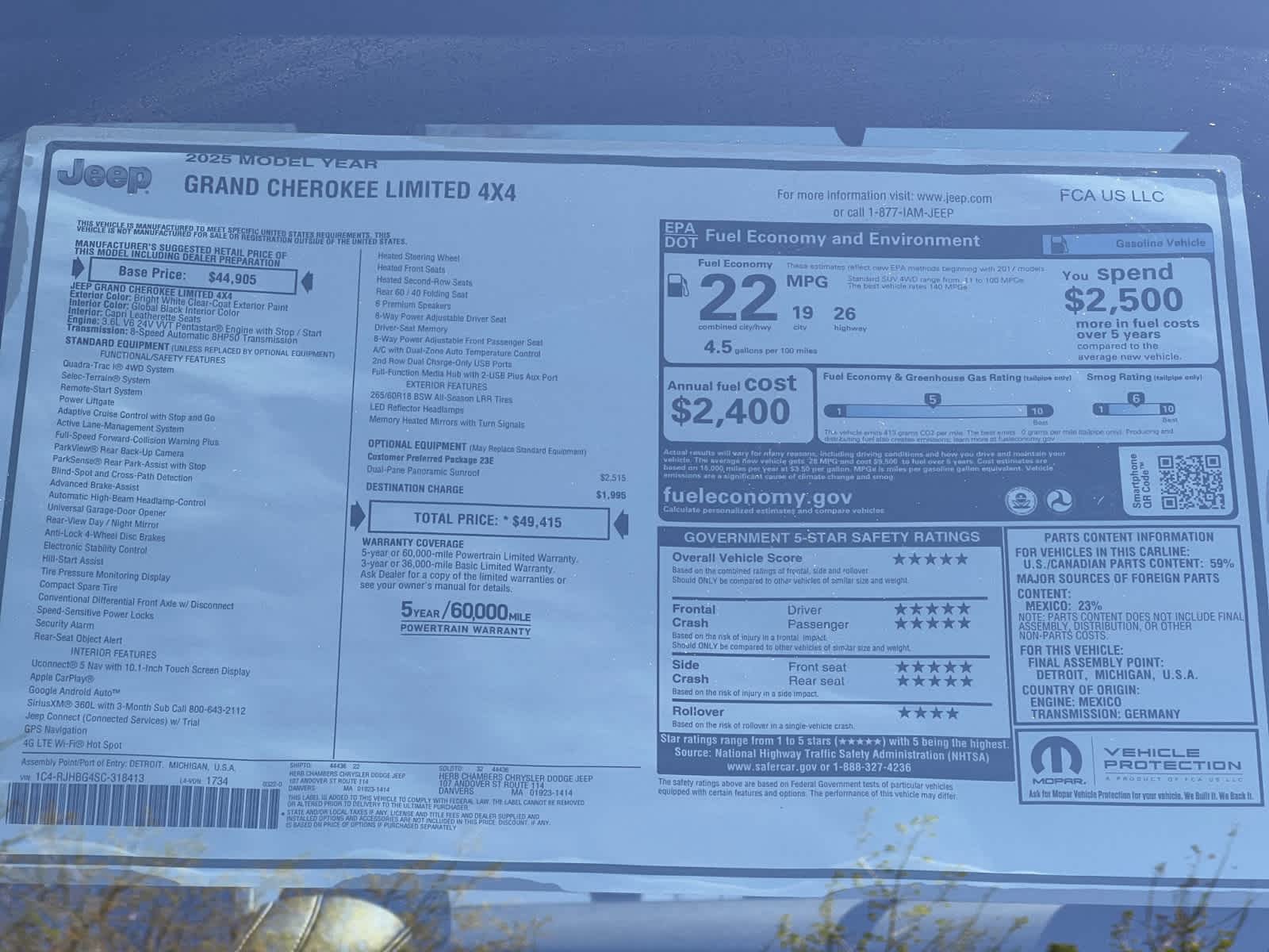 new 2025 Jeep Grand Cherokee car, priced at $49,415