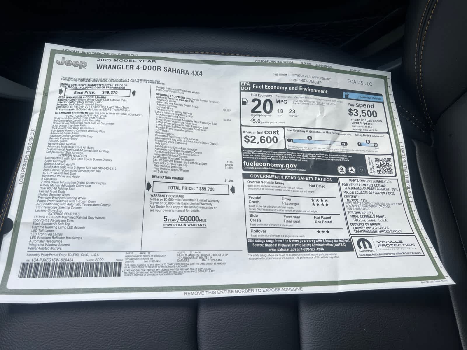 new 2025 Jeep Wrangler car, priced at $59,720