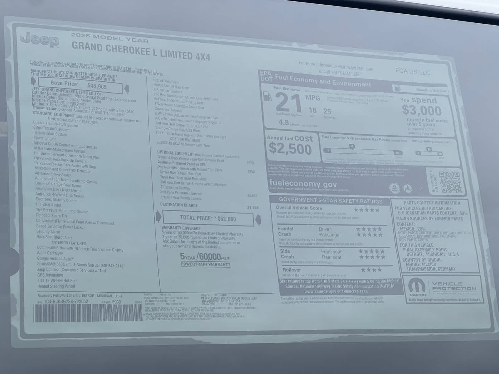 new 2025 Jeep Grand Cherokee car, priced at $50,860