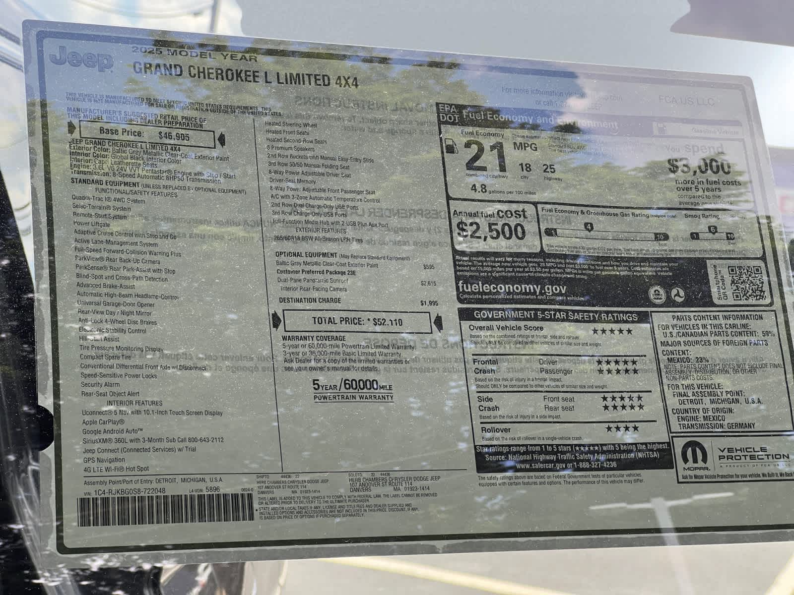 new 2025 Jeep Grand Cherokee car, priced at $50,110