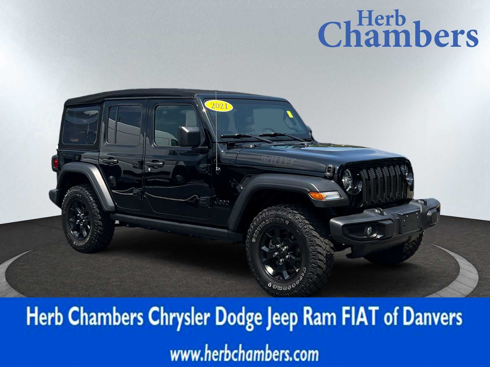 used 2021 Jeep Wrangler car, priced at $36,998