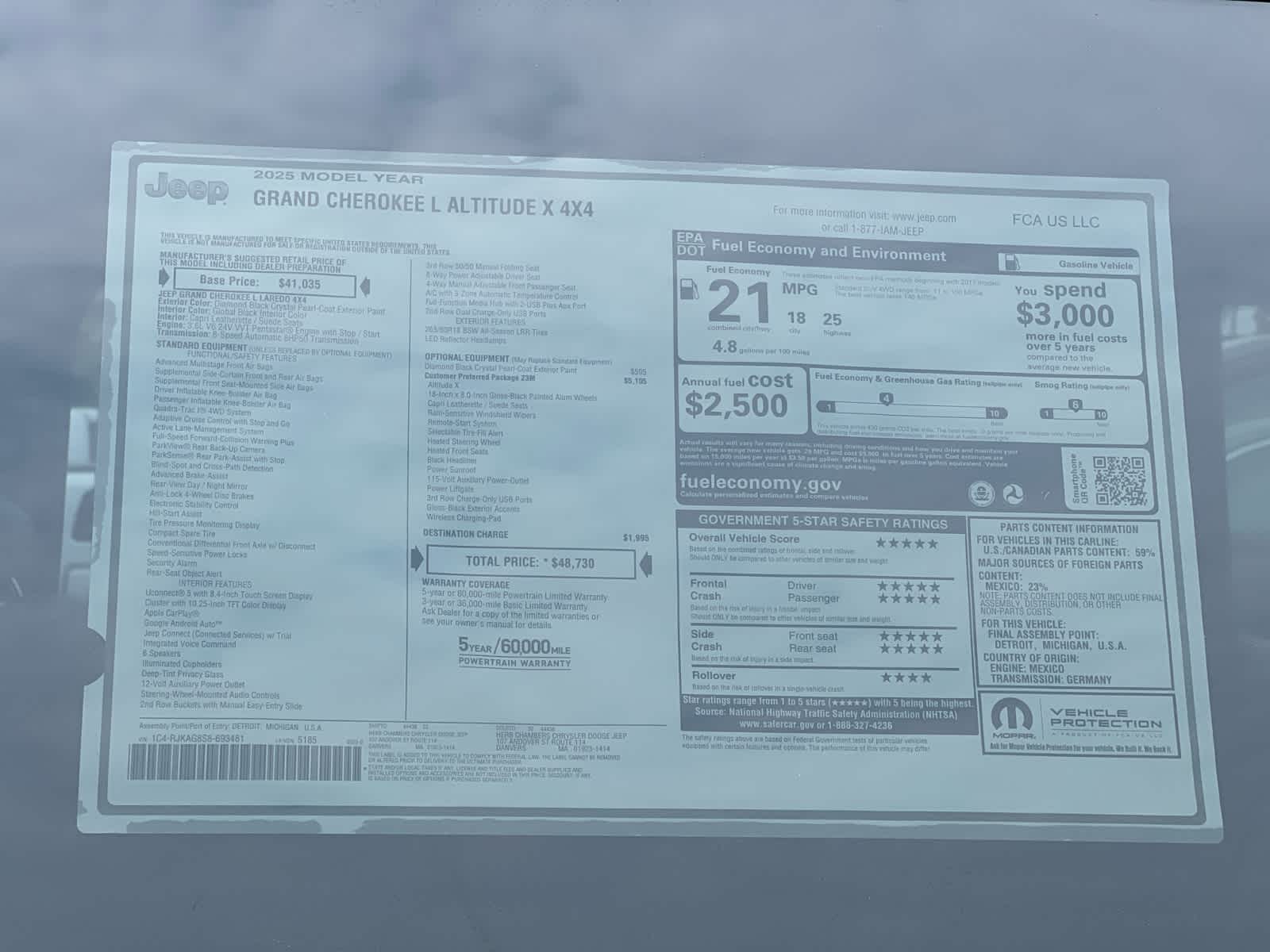 new 2025 Jeep Grand Cherokee car, priced at $46,730