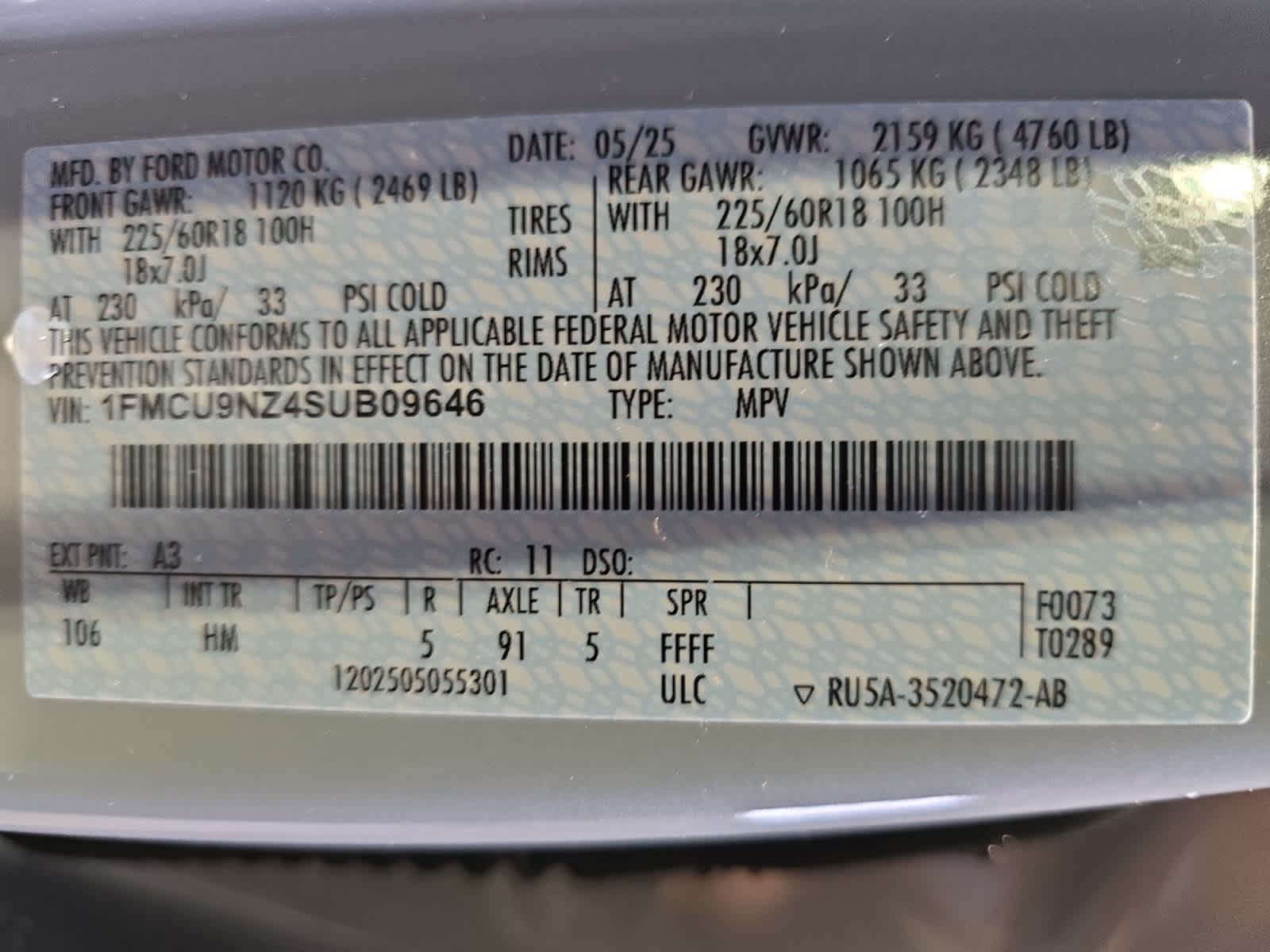 new 2025 Ford Escape car, priced at $34,190