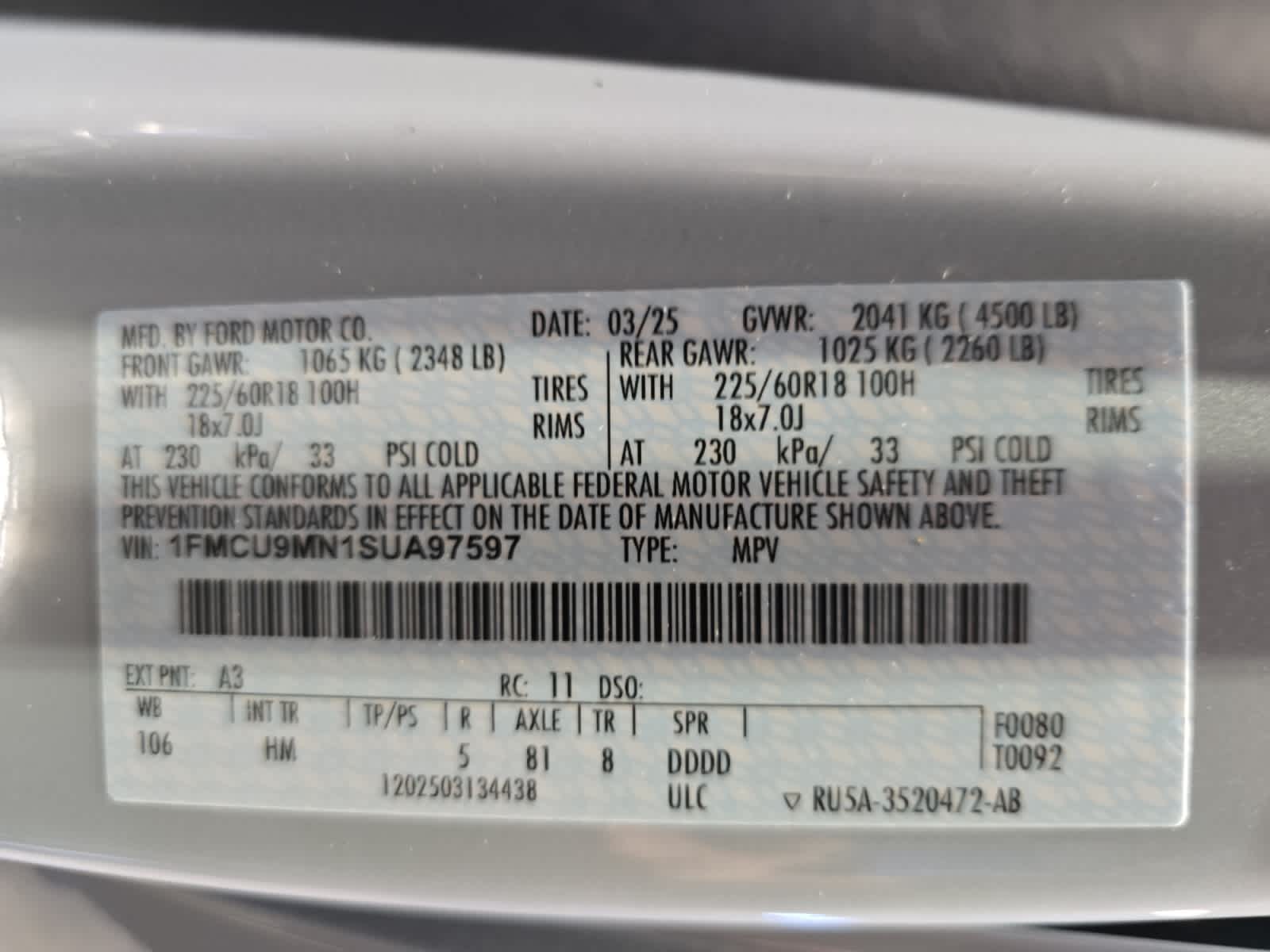 new 2025 Ford Escape car, priced at $35,003