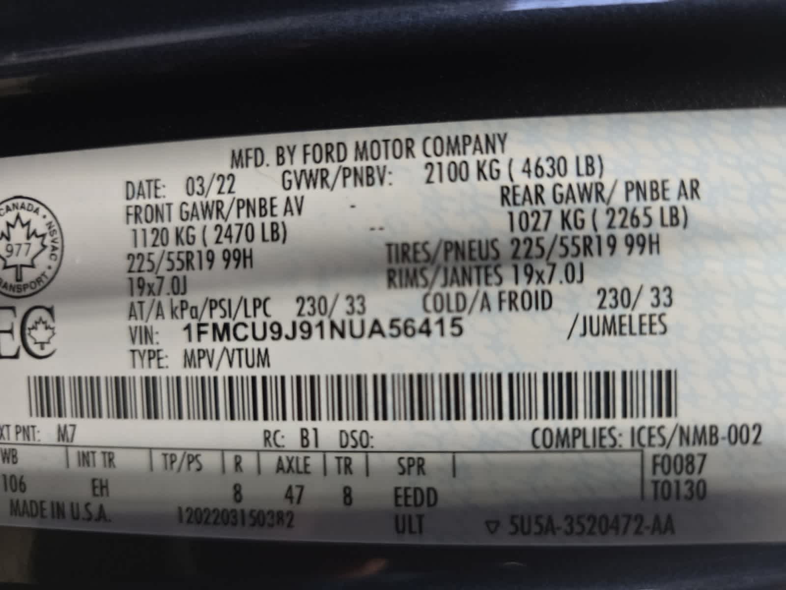 used 2022 Ford Escape car, priced at $24,968