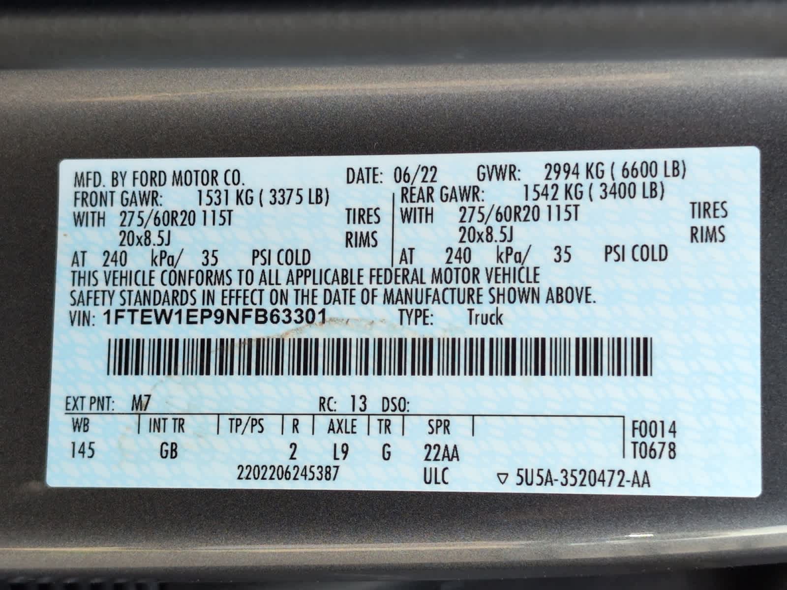 used 2022 Ford F-150 car, priced at $36,798