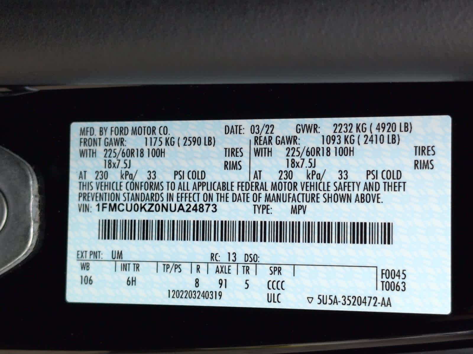 used 2022 Ford Escape PHEV car, priced at $25,998