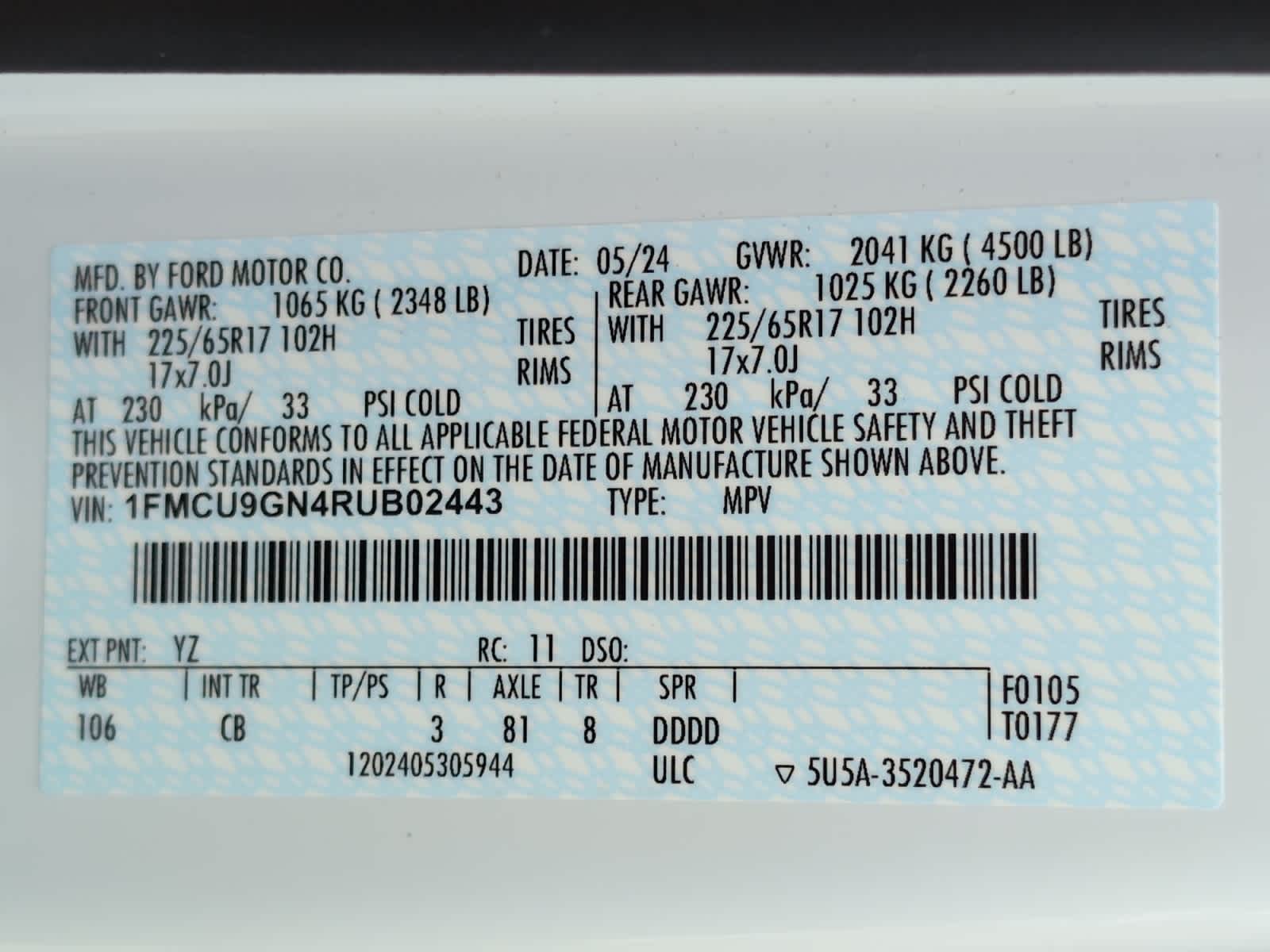 used 2024 Ford Escape car, priced at $28,998