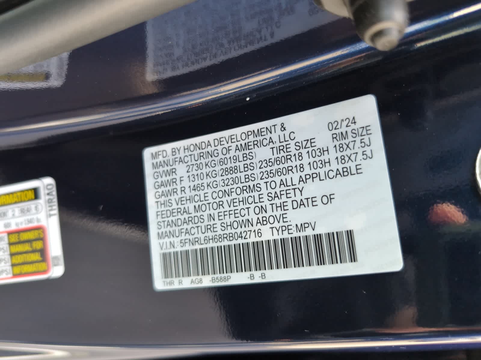 used 2024 Honda Odyssey car, priced at $41,598