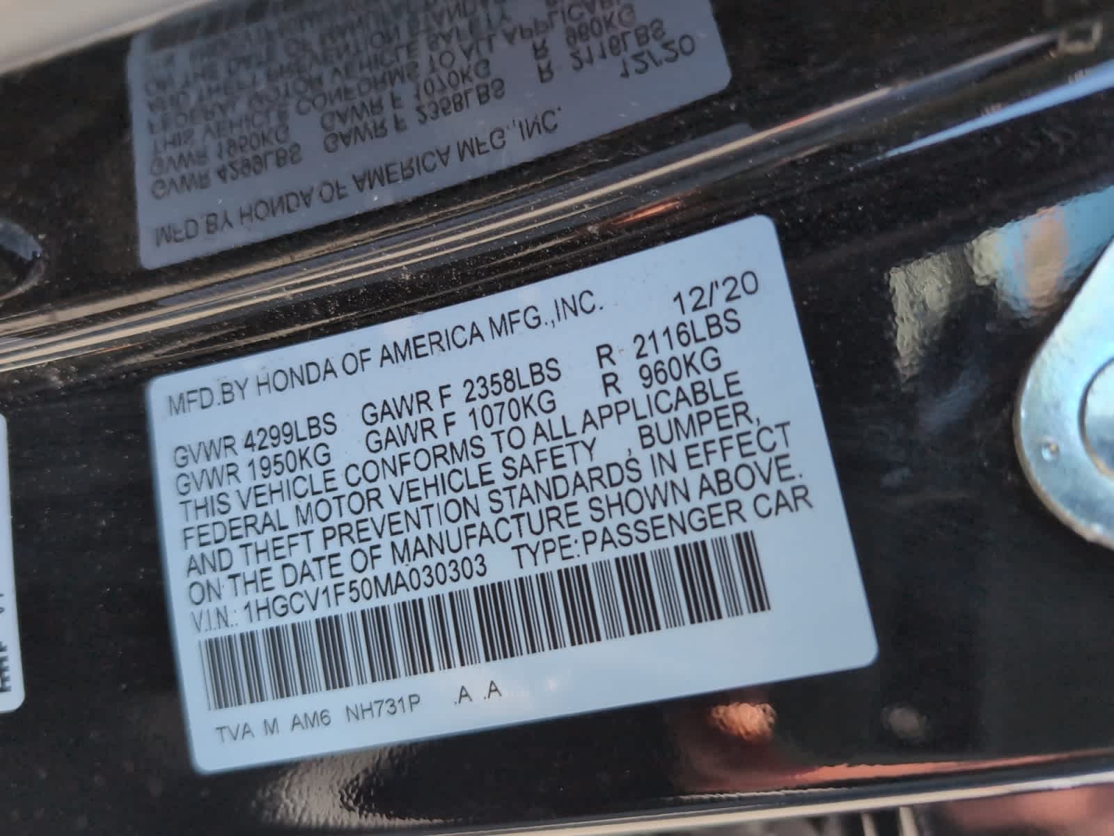 used 2021 Honda Accord car, priced at $26,298