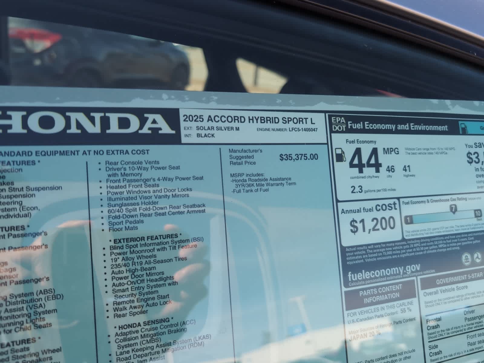 new 2025 Honda Accord Hybrid car, priced at $36,525