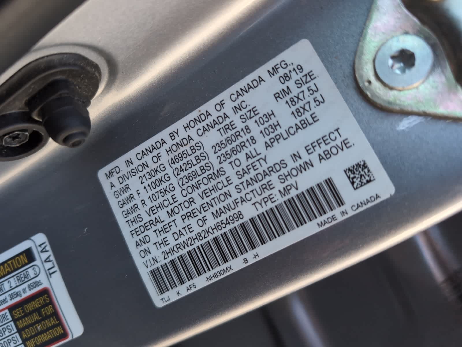 used 2019 Honda CR-V car, priced at $24,698