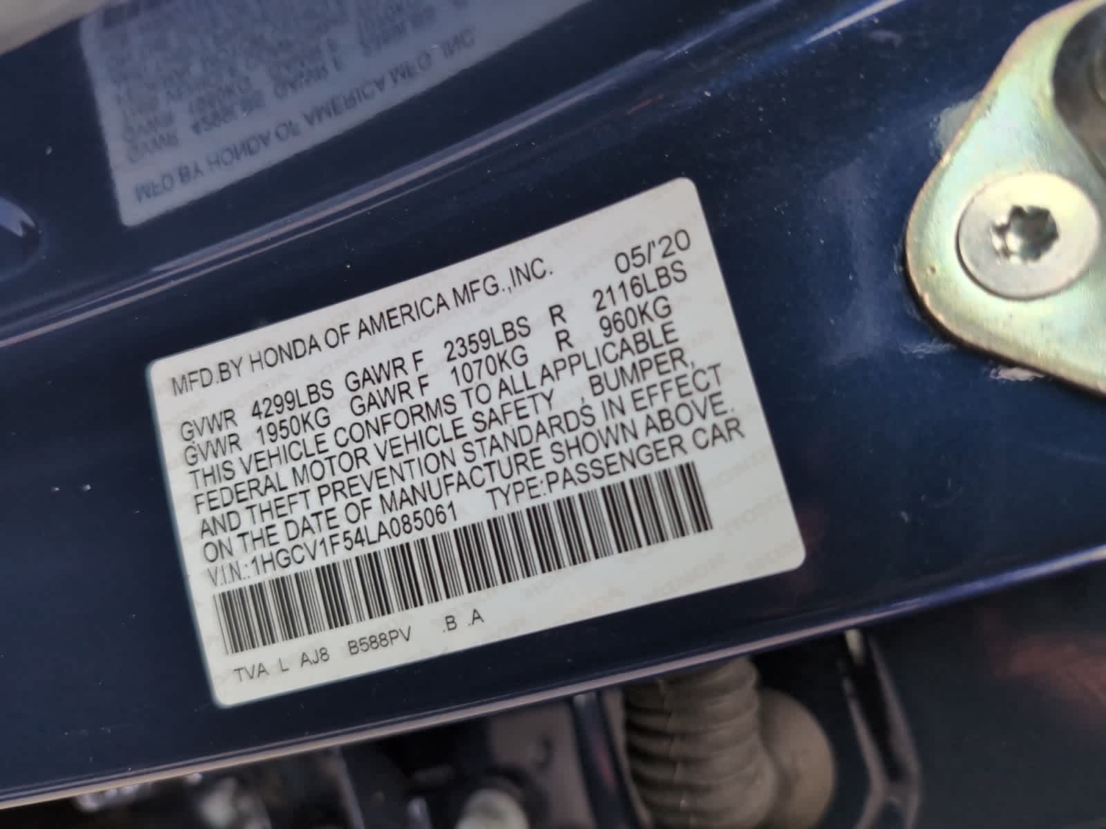 used 2020 Honda Accord car, priced at $22,298