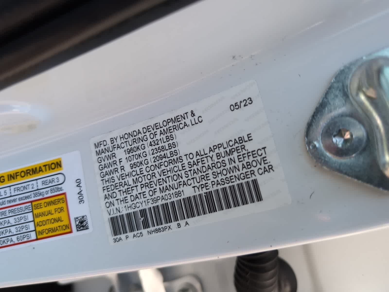 used 2023 Honda Accord car, priced at $25,298