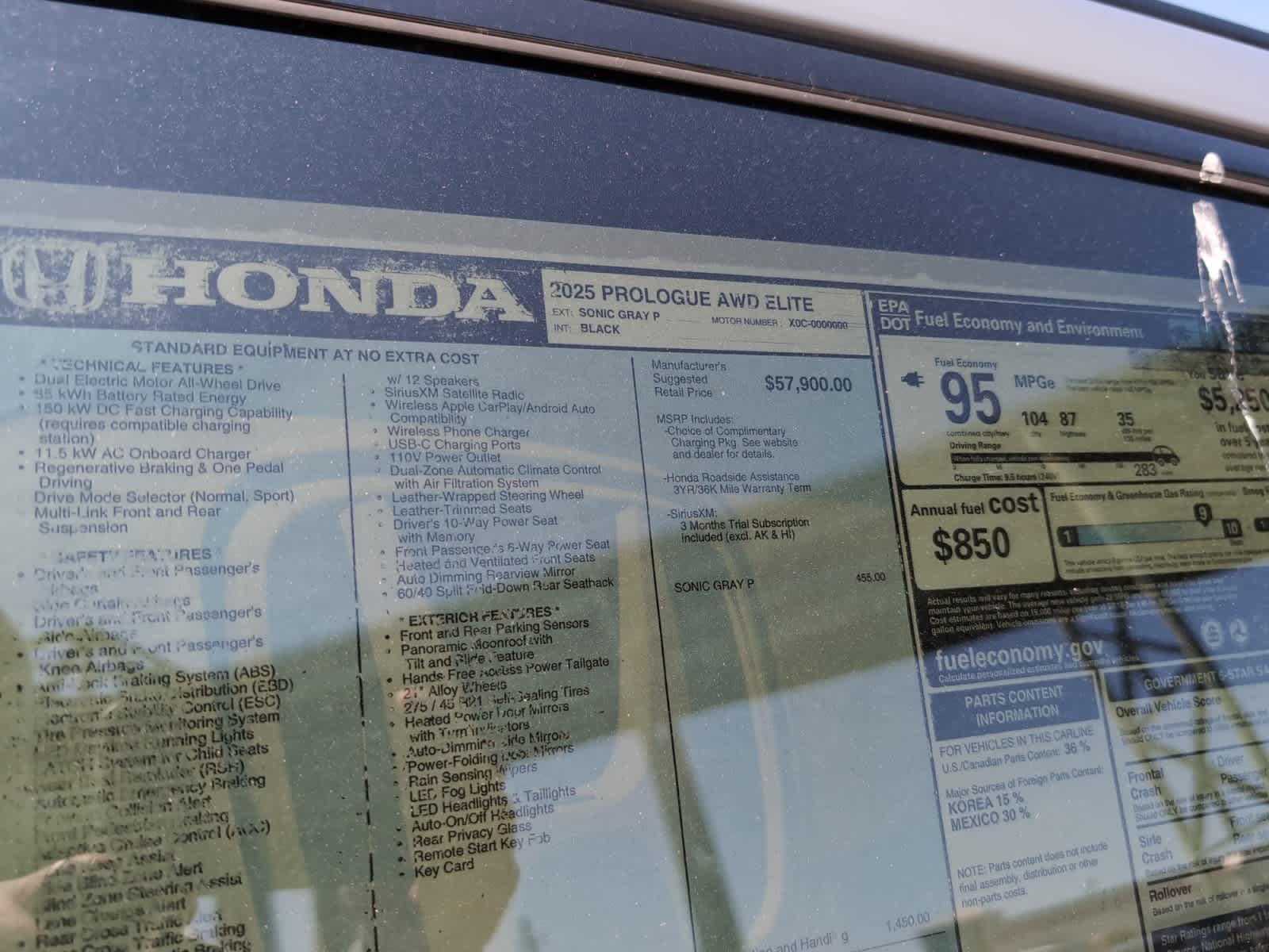 new 2025 Honda Prologue car, priced at $59,805