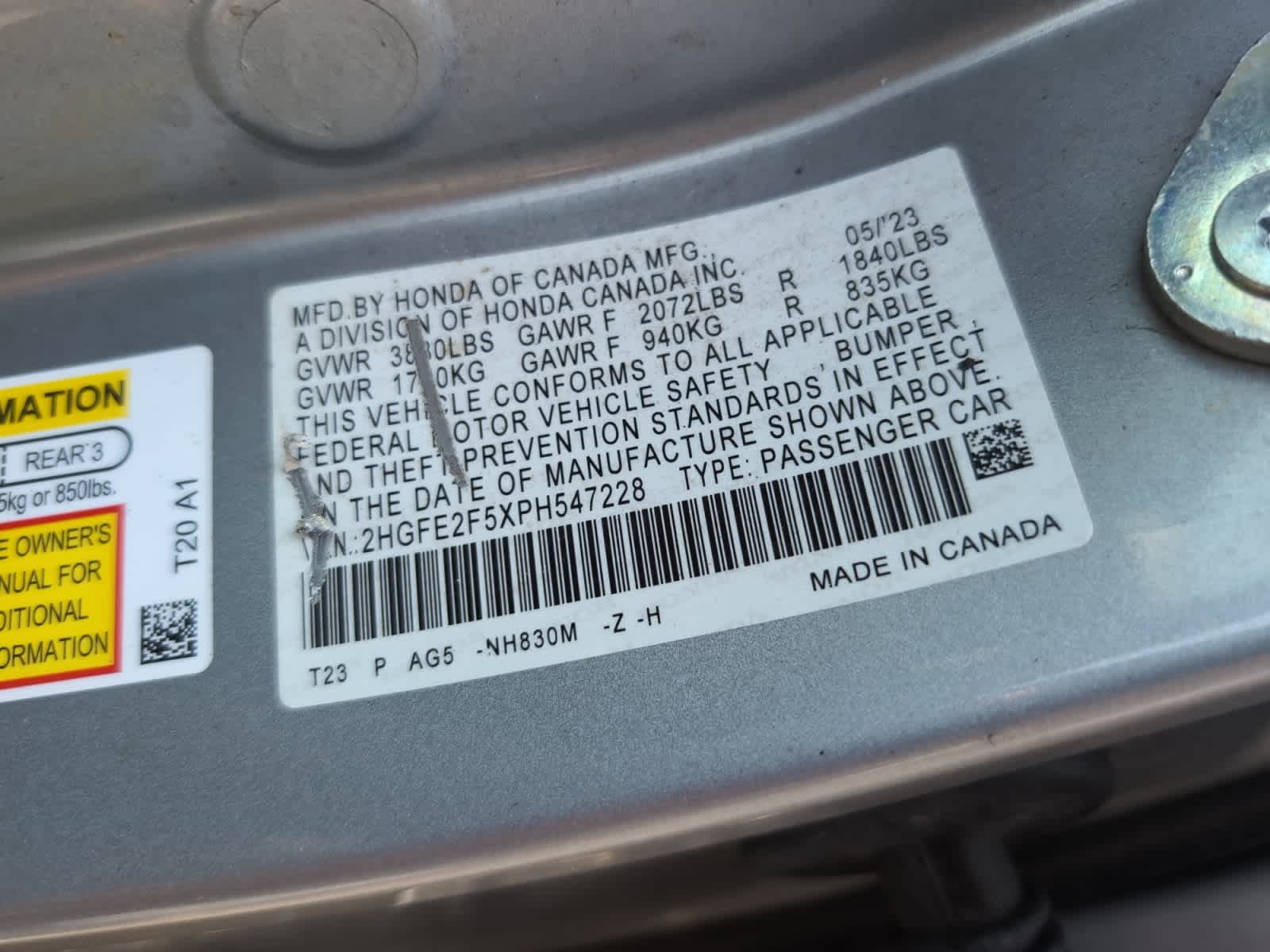 used 2023 Honda Civic car, priced at $21,298