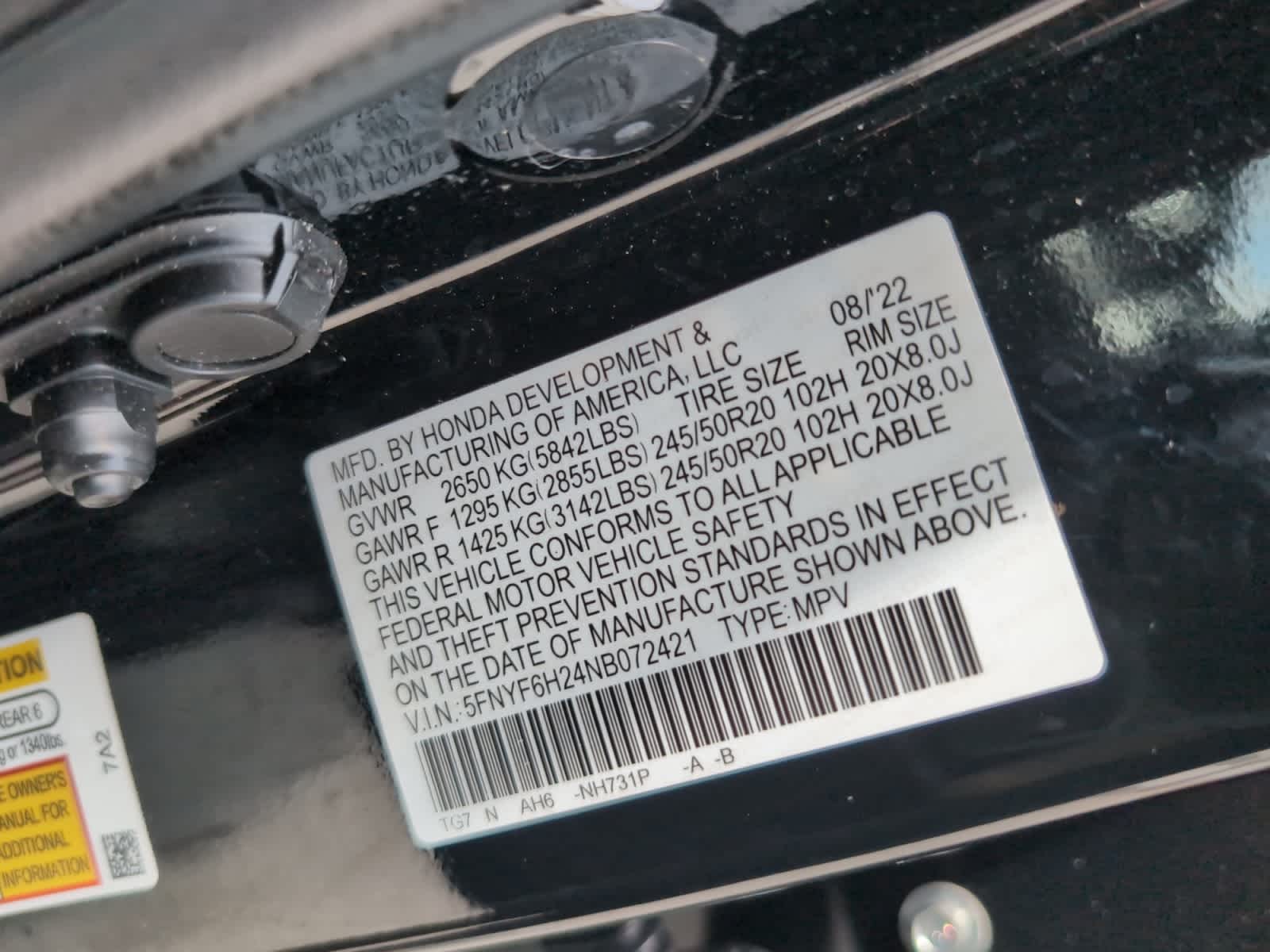 used 2022 Honda Pilot car, priced at $35,998