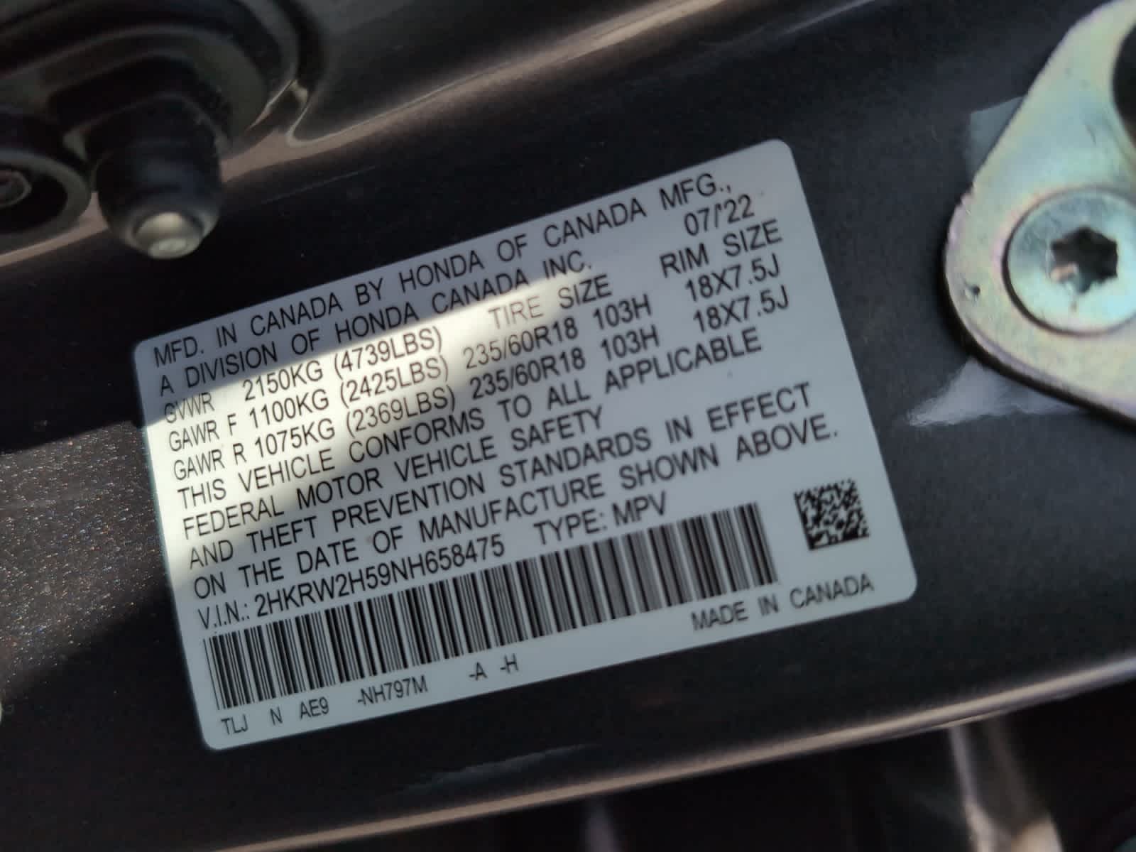 used 2022 Honda CR-V car, priced at $28,498