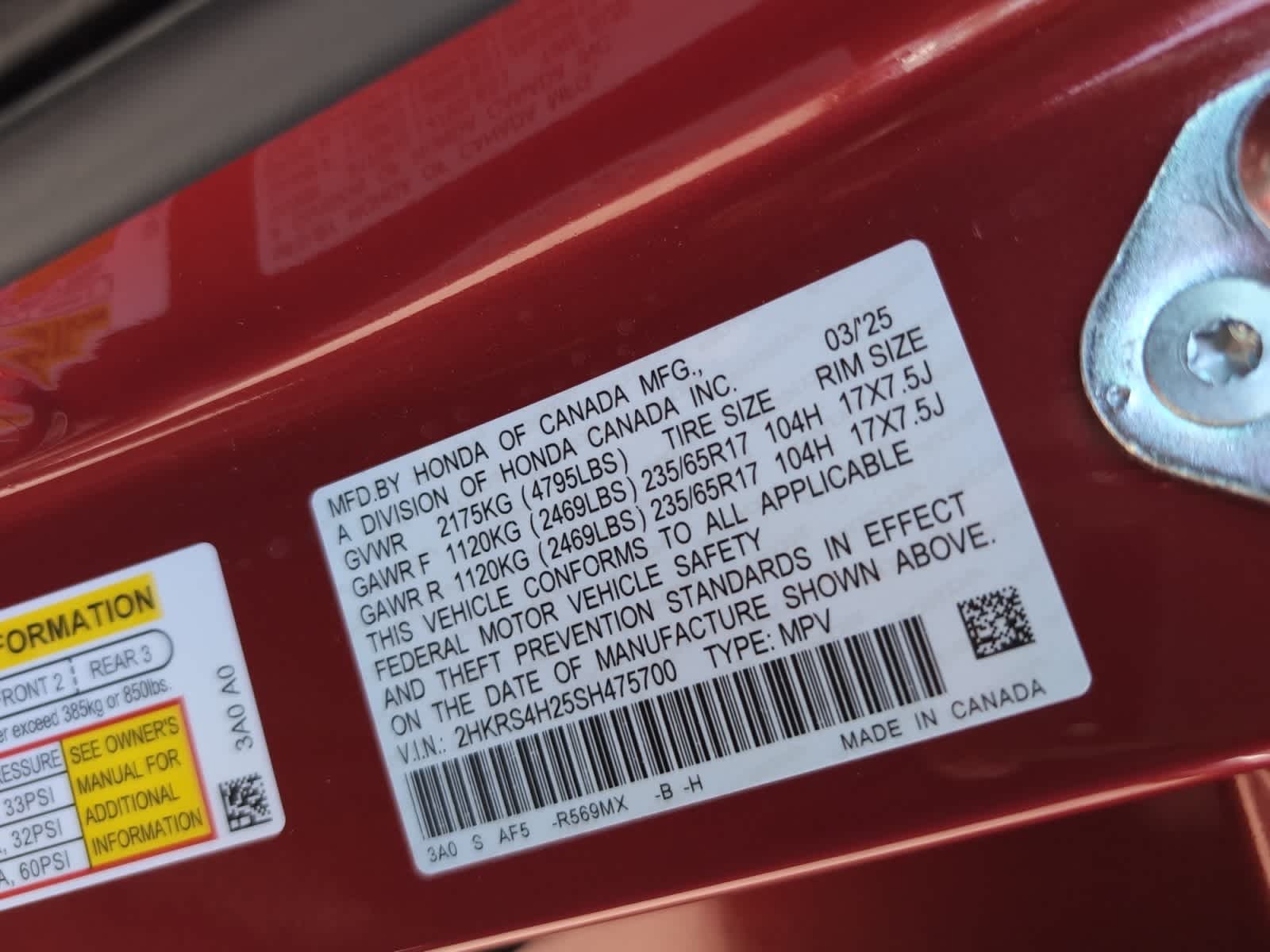 new 2025 Honda CR-V car, priced at $33,450