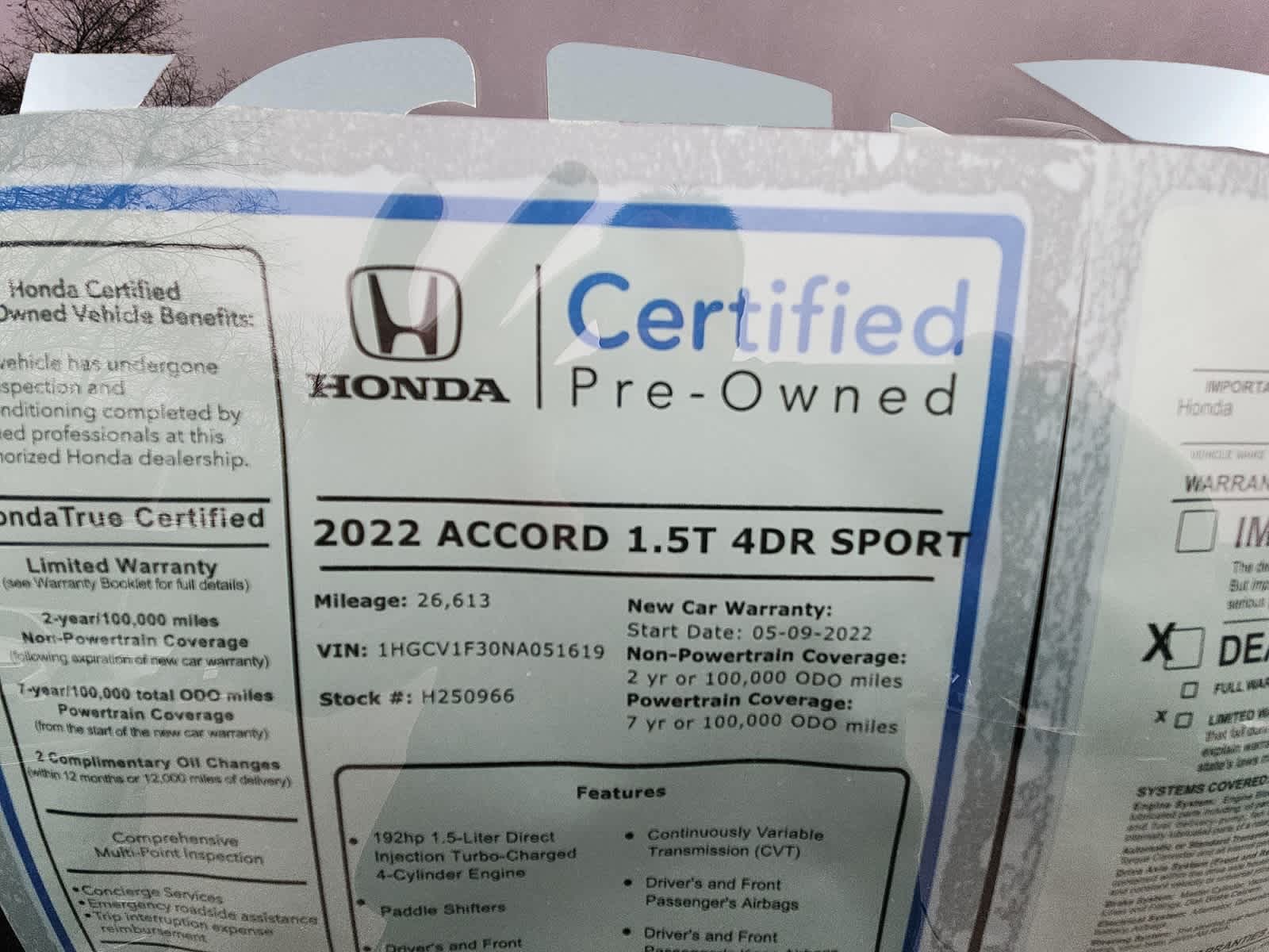 used 2022 Honda Accord car, priced at $25,498